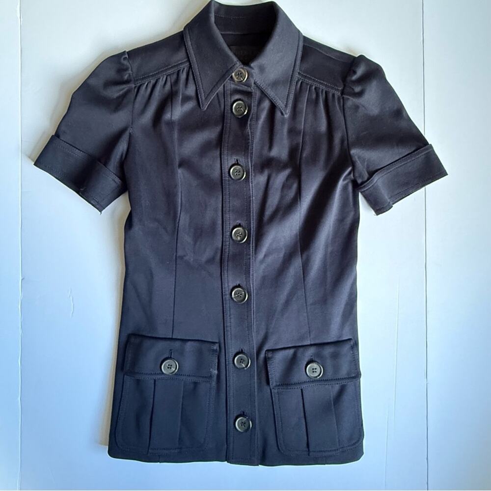 Derek Lam (original label)‎ Heavyweight Cotton Short Sleeve Blouse/Jacket